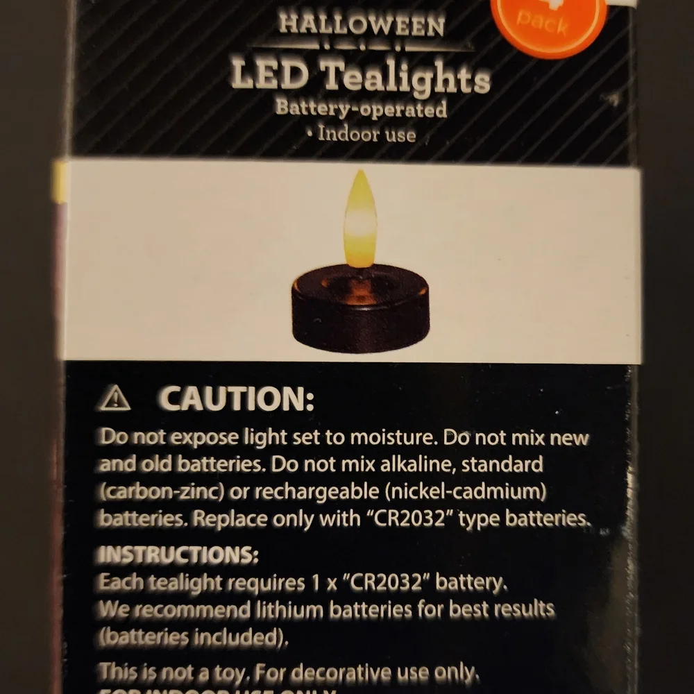 NIB  Black Cauldron Pot Tealight Holder Plus 3-4 Pk of Led Tealights
